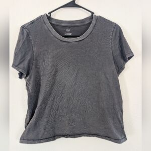 aerie Washed Gray Short Sleeve Crewneck Tee